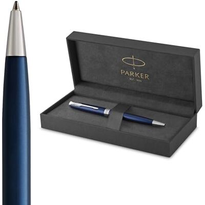Parker Sonnet kuličkové pero modré lakování střední hrot černý inkoust dárková krabička Parker Sonnet kuličkové pero modré lakování střední hrot černý inkoust dárková krabička