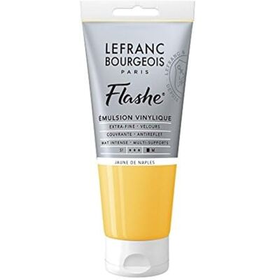 Lefranc Bourgeois 300560 Flashe akrylová barva & vinylová barva, vysoce pigmentovaná, elastická, stálá na světle, odolná proti stárnutí, matná, pro vnitřní i venkovní použití, 80 ml tuba – neapolově žlutý barevný odstín Lefranc Bourgeois 300560 Flashe akrylová barva & vinylová barva, vysoce pigmentovaná, elastická, stálá na světle, odolná proti stárnutí, matná, pro vnitřní i venkovní použití, 80 ml tuba – neapolově žlutý barevný odstín
