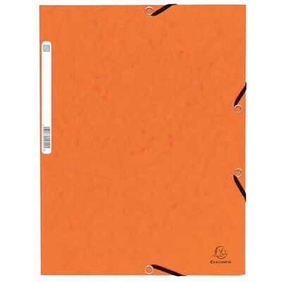 Exacompta 55304E balení po 10 kusech složka z extra silného kartonu Colorspan, DIN A4 se 3 dvířky a gumovými pásky, oranžové, desky na dokumenty ideální do kanceláře a školy Exacompta 55304E balení po 10 kusech složka z extra silného kartonu Colorspan, DIN A4 se 3 dvířky a gumovými pásky, oranžové, desky na dokumenty ideální do kanceláře a školy