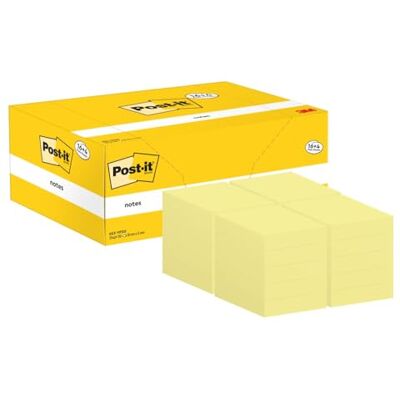 Post-it Notes, 16 + 4 Gratis-Blöcke (2000 Blatt), 38 mm x 51 mm, Gelb Post-it Notes, 16 + 4 Gratis-Blöcke (2000 Blatt), 38 mm x 51 mm, Gelb