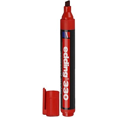 Edding 330 permanentních popisovačů – červené – 10 tužek – hrot klínu 1–5 mm – voděodolný, rychle schnoucí – odolný proti rozmazání – na karton, plast, sklo, dřevo, kov, sklo Edding 330 permanentních popisovačů – červené – 10 tužek – hrot klínu 1–5 mm – voděodolný, rychle schnoucí – odolný proti rozmazání – na karton, plast, sklo, dřevo, kov, sklo