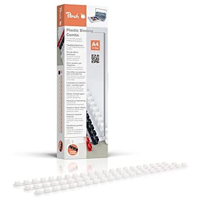 Peach Plastový vázací hřbet A4-6 mm 25 listů 100 kusů bílý PB406-01 Peach Plastový vázací hřbet A4-6 mm 25 listů 100 kusů bílý PB406-01