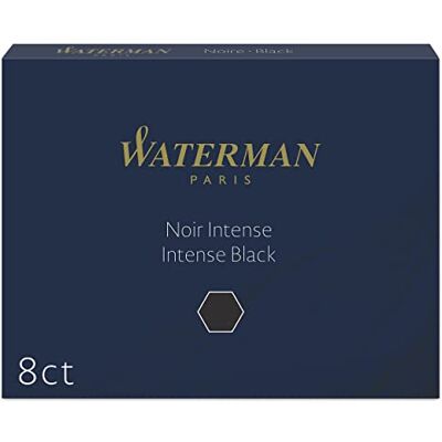 Waterman Plnicí inkoustové náplně extra dlouhé Intense Black 8 kusů Waterman Plnicí inkoustové náplně extra dlouhé Intense Black 8 kusů