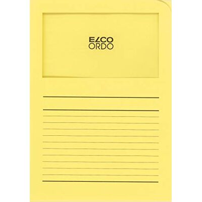 Elco 73695.71 Ordo classico Verpackung mit 10 Dokumentenhülle aus Papier mit Linienaufdruck, 220x310, 120g, gelb, Fenster: ja Elco 73695.71 Ordo classico Verpackung mit 10 Dokumentenhülle aus Papier mit Linienaufdruck, 220x310, 120g, gelb, Fenster: ja