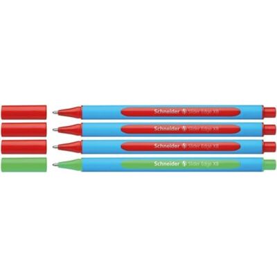 Schneider 152272 Slider Edge XB sada pro učitele korekční sada (4dílná sada kuličkových per v stojánku, šířka linky XB) červená, zelená Schneider 152272 Slider Edge XB sada pro učitele korekční sada (4dílná sada kuličkových per v stojánku, šířka linky XB) červená, zelená