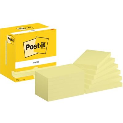 Post-it Lístečky Post It, žlutá barva, 38 × 51 mm, 12 bloků, 100 listů, Žlutá 127 x 76 mm Post-it Lístečky Post It, žlutá barva, 38 × 51 mm, 12 bloků, 100 listů, Žlutá 127 x 76 mm