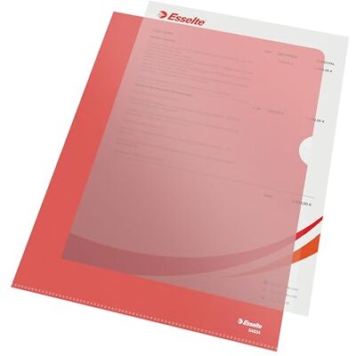 Esselte Sada průhledných obalů Standard Plus, 100 kusů, formát A4, červená s matným povrchem, 0,115 mm PP fólie, 54834 Esselte Sada průhledných obalů Standard Plus, 100 kusů, formát A4, červená s matným povrchem, 0,115 mm PP fólie, 54834