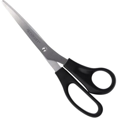 Westcott Nůžky 8" (20,3 cm) černé, kancelářské nůžky s černými plastovými rukojeťmi, extra ostrá čepel, nerezová ocel, nůžky na papír, nůžky pro domácnost, nůžky pro kutily, E-31181 00 Westcott Nůžky 8" (20,3 cm) černé, kancelářské nůžky s černými plastovými rukojeťmi, extra ostrá čepel, nerezová ocel, nůžky na papír, nůžky pro domácnost, nůžky pro kutily, E-31181 00