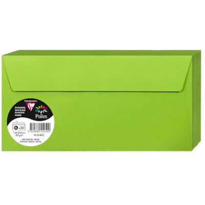 Clairefontaine 5545C – balení s 20 obálkami pylu, formát DL, 110 x 220 mm, 120 g, ideální pro korespondenci a pozvánky, mátově zelená, 1 balení Clairefontaine 5545C – balení s 20 obálkami pylu, formát DL, 110 x 220 mm, 120 g, ideální pro korespondenci a pozvánky, mátově zelená, 1 balení
