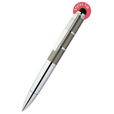 Online Otočné kuličkové pero a zadávací pero v jednom, s kovovým klipem, standardní tuha D1, Piccolo Stylus Metallic Grey, 2v1 mini kulička na peněženku, píše modře, Stylus Tip pro dotykové obrazovky Online Otočné kuličkové pero a zadávací pero v jednom, s kovovým klipem, standardní tuha D1, Piccolo Stylus Metallic Grey, 2v1 mini kulička na peněženku, píše modře, Stylus Tip pro dotykové obrazovky