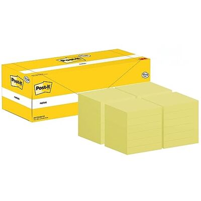 Post-it Poznámky kanárská žlutá, 24 bloků, 100 listů na blok, 76 mm x 76 mm, samolepicí poznámkový blok Post-it Poznámky kanárská žlutá, 24 bloků, 100 listů na blok, 76 mm x 76 mm, samolepicí poznámkový blok