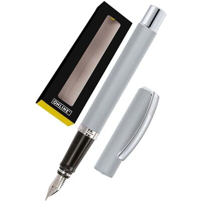 Online Plnicí pero Vision Silver I elegantní plnicí pero s iridiovým perem medium I plnicí pero z hliníku pro standardní inkoustové náplně a konvertor I v dárkové krabičce Online Plnicí pero Vision Silver I elegantní plnicí pero s iridiovým perem medium I plnicí pero z hliníku pro standardní inkoustové náplně a konvertor I v dárkové krabičce