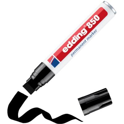 edding 850 permanentní popisovač – černý – 1 kolík – klínový hrot 5–15 mm – pro široké značení – voděodolný, rychleschnoucí, odolný proti rozmazání – na karton, plast, dřevo, kov, sklo für breite Markierungen wasserfest, schnell-trocknend, wischfest für edding 850 permanentní popisovač – černý – 1 kolík – klínový hrot 5–15 mm – pro široké značení – voděodolný, rychleschnoucí, odolný proti rozmazání – na karton, plast, dřevo, kov, sklo für breite Markierungen wasserfest, schnell-trocknend, wischfest für