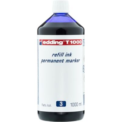 edding T 1000 Nachfülltinte Permanentmarker blau 1000 ml zum schnellen Nachfüllen von fast allen Permanentmarkern edding T 1000 Nachfülltinte Permanentmarker blau 1000 ml zum schnellen Nachfüllen von fast allen Permanentmarkern