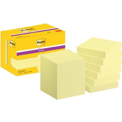 Post-it Poznámky Super Sticky Notes, 12 bloků (1080 listů), 47,6 x 47,6 mm, žluté Post-it Poznámky Super Sticky Notes, 12 bloků (1080 listů), 47,6 x 47,6 mm, žluté