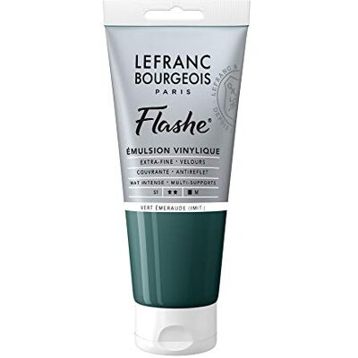 Lefranc Bourgeois 300650 Flashe akrylová barva & vinylová barva, vysoce pigmentovaná, elastická, stálá na světle, odolná proti stárnutí, matná, pro vnitřní i venkovní použití, 80 ml tuba smaragdově zelená barva Lefranc Bourgeois 300650 Flashe akrylová barva & vinylová barva, vysoce pigmentovaná, elastická, stálá na světle, odolná proti stárnutí, matná, pro vnitřní i venkovní použití, 80 ml tuba smaragdově zelená barva