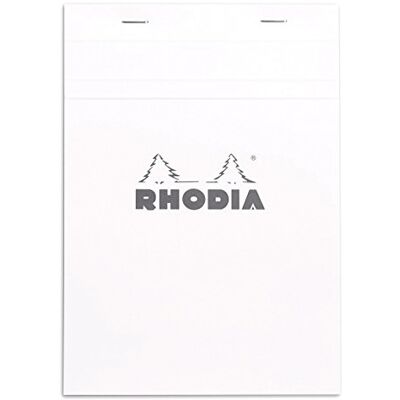 Rhodia Závěsný zápisník, kostkovaný bílý / stříbrný, 80 g, DIN A5 148 x 210 mm, 80 listů, mikroperforovaný, kryt bílý Rhodia Závěsný zápisník, kostkovaný bílý / stříbrný, 80 g, DIN A5 148 x 210 mm, 80 listů, mikroperforovaný, kryt bílý
