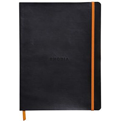 Rhodia 117552C poznámkový sešit rama s měkkou obálkou, dot grid, 80 listů, 90 g papír v barvě slonoviny, 190 x 250 mm, záložka, vnitřní kapsa, 1 kus, černá Rhodia 117552C poznámkový sešit rama s měkkou obálkou, dot grid, 80 listů, 90 g papír v barvě slonoviny, 190 x 250 mm, záložka, vnitřní kapsa, 1 kus, černá