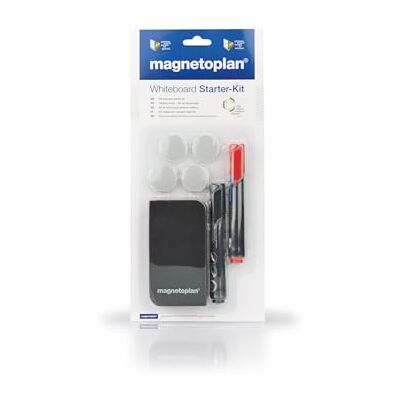 magnetoplan Magnetic Whiteboard Accessory Starter Kit 2 x Whiteboard Marker Pens, 1 x Magnetic Dry Eraser & 4 x Magnetic Dots Whiteboard Starter Kit, Dry Erase Cleaner Set magnetoplan Magnetic Whiteboard Accessory Starter Kit 2 x Whiteboard Marker Pens, 1 x Magnetic Dry Eraser & 4 x Magnetic Dots Whiteboard Starter Kit, Dry Erase Cleaner Set