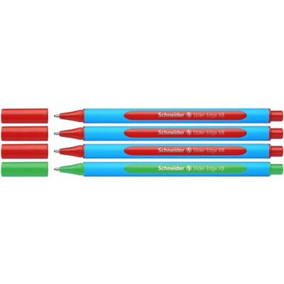 Schneider 152272 Slider Edge XB sada pro učitele korekční sada (4dílná sada kuličkových per v stojánku, šířka linky XB) červená, zelená Schneider 152272 Slider Edge XB sada pro učitele korekční sada (4dílná sada kuličkových per v stojánku, šířka linky XB) červená, zelená