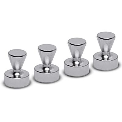 MAUL Neodymový kuželový magnet Ø 15 x 20 mm (4 kusy) magnety na magnetickou tabuli, ledničku, bílou tabuli magnety silné s přilnavostí 7,0 kg Mini magnety v praktickém designu stříbrné MAUL Neodymový kuželový magnet Ø 15 x 20 mm (4 kusy) magnety na magnetickou tabuli, ledničku, bílou tabuli magnety silné s přilnavostí 7,0 kg Mini magnety v praktickém designu stříbrné