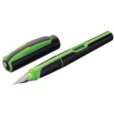 Pelikan Plnicí pero Style neonově zelené, pero M, plnicí systém bombiček, pro praváky i leváky, vč. velkoobjemové patrony královská modrá, Made in Germany Pelikan Plnicí pero Style neonově zelené, pero M, plnicí systém bombiček, pro praváky i leváky, vč. velkoobjemové patrony královská modrá, Made in Germany