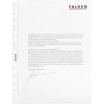 FALKEN Originální balení 100 ks standardních PP plastových prospektových obalů. Pro DIN A4 transparentní průhledná nahoře průhledná fólie plastový obal průhledné pouzdro ideální pro pořadače kroužkové FALKEN Originální balení 100 ks standardních PP plastových prospektových obalů. Pro DIN A4 transparentní průhledná nahoře průhledná fólie plastový obal průhledné pouzdro ideální pro pořadače kroužkové