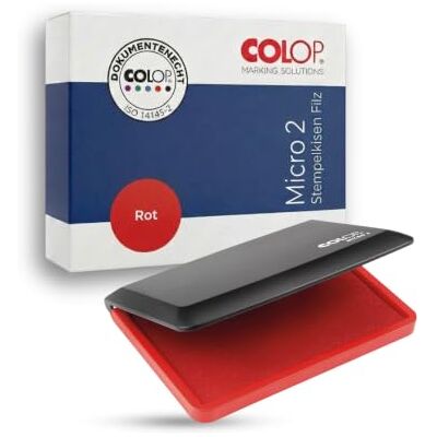 COLOP Inkoustový polštářek červený 70 x 110 mm – Micro 2 s náplní 801 s plstěnou vložkou pro čisté vydání barev inkoust na dokumenty dle ISO 14145-2 ideální pro kancelářské potřeby COLOP Inkoustový polštářek červený 70 x 110 mm – Micro 2 s náplní 801 s plstěnou vložkou pro čisté vydání barev inkoust na dokumenty dle ISO 14145-2 ideální pro kancelářské potřeby