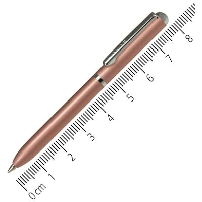 Online Miniaturní otočné kuličkové pero růžové zlato s kovovou sponou, standardní náplň D1 mini kulička na peněženku délka 8 cm, vhodné pro peněženku a malé tašky na cesty barva psaní modrá Online Miniaturní otočné kuličkové pero růžové zlato s kovovou sponou, standardní náplň D1 mini kulička na peněženku délka 8 cm, vhodné pro peněženku a malé tašky na cesty barva psaní modrá
