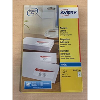 Avery Etiketten für Tintenstrahldrucker 99,1 x 33,9 mm 640 Stück Avery Etiketten für Tintenstrahldrucker 99,1 x 33,9 mm 640 Stück