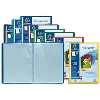 Exacompta 5740E desky na dokumenty KeaCover z plastu DIN A4 se 40 průhlednými pouzdry, 80 pohledů, perfektní do školy a kanceláře, obal na spisy, prospektový obal, 1 kus náhodné barvy Exacompta 5740E desky na dokumenty KeaCover z plastu DIN A4 se 40 průhlednými pouzdry, 80 pohledů, perfektní do školy a kanceláře, obal na spisy, prospektový obal, 1 kus náhodné barvy