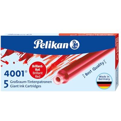 Pelikan Velkokapacitní inkoustové náplně 4001 inkoust brilantní červený, 5 Velkokapacitní inkoustové náplně 4001 inkoust brilantní červený, 5 kusů Pelikan Velkokapacitní inkoustové náplně 4001 inkoust brilantní červený, 5 Velkokapacitní inkoustové náplně 4001 inkoust brilantní červený, 5 kusů