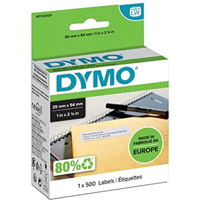Dymo Originální štítky s adresou pro vrácení LabelWriter 25 mm x 54 mm Role s 500 snadno odstranitelnými etiketami samolepicí popisovací zařízení pro tiskárnu etiket LabelWriter Dymo Originální štítky s adresou pro vrácení LabelWriter 25 mm x 54 mm Role s 500 snadno odstranitelnými etiketami samolepicí popisovací zařízení pro tiskárnu etiket LabelWriter