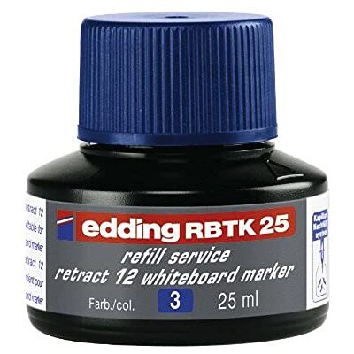 Edding RBTK 25 náhradní inkoust modrá 25 ml s kapilarovým systémem, ideální pro čisté a nekomplikované doplňování whiteboard marker retract 12 Edding RBTK 25 náhradní inkoust modrá 25 ml s kapilarovým systémem, ideální pro čisté a nekomplikované doplňování whiteboard marker retract 12