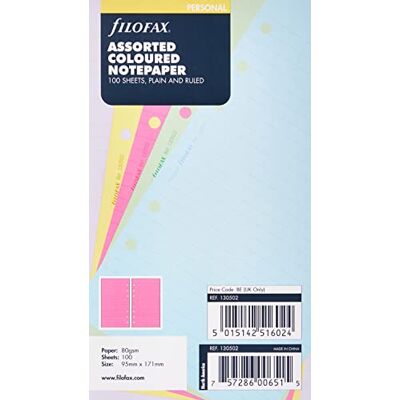 Filofax Poznámkový papír 130502, linkovaný a prázdný, barevný Filofax Poznámkový papír 130502, linkovaný a prázdný, barevný