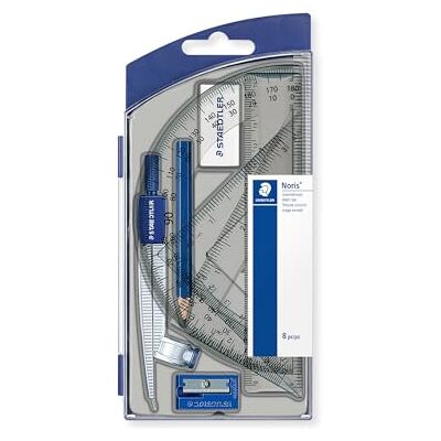 Staedtler 550 60 S8 geometrie sada s celkem 8 výrobky v pouzdře se Kružítka, tužka, guma, ořezávátko, 2 trojúhelníky, pravítko a úhloměr – č. výr. 550 60 S8 Staedtler 550 60 S8 geometrie sada s celkem 8 výrobky v pouzdře se Kružítka, tužka, guma, ořezávátko, 2 trojúhelníky, pravítko a úhloměr – č. výr. 550 60 S8