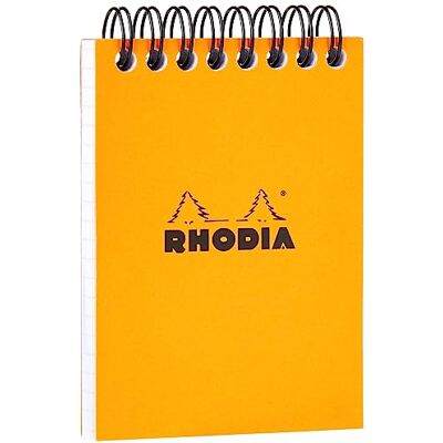 Rhodia 11500C spirálový blok A7 80 listů čtverečkovaný oranžový Rhodia 11500C spirálový blok A7 80 listů čtverečkovaný oranžový