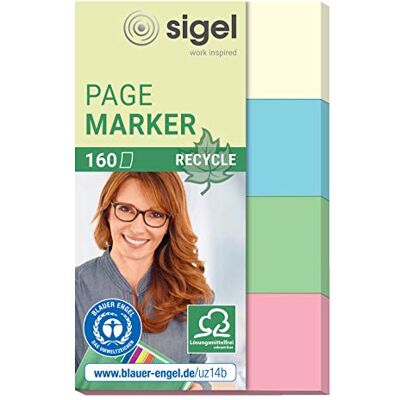 Sigel HN604 lepicí popisovač z recyklovaného papíru, 160 proužků ve formátu 20 x 50 mm, žlutá, modrá, zelená, červená Sigel HN604 lepicí popisovač z recyklovaného papíru, 160 proužků ve formátu 20 x 50 mm, žlutá, modrá, zelená, červená