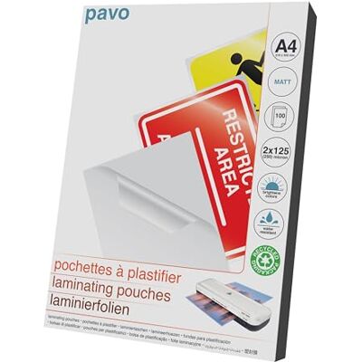 Pavo 8029686 taška na laminovací fólii, DIN A4, matná, 250 mic Pavo 8029686 taška na laminovací fólii, DIN A4, matná, 250 mic