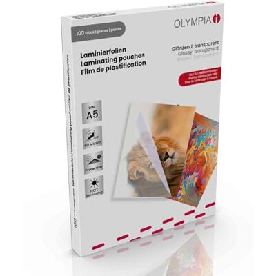 Olympia Laminovací fólie 100 X DIN A5 80 mikronů Olympia Laminovací fólie 100 X DIN A5 80 mikronů