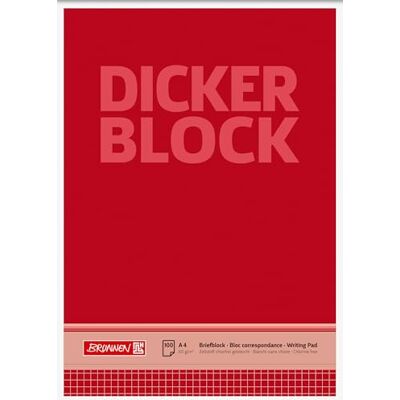BRUNNEN 1052688 Briefblock/Schreibblock/Der dicke Block (A4, kariert, 100 Blatt, 60g/m²) BRUNNEN 1052688 Briefblock/Schreibblock/Der dicke Block (A4, kariert, 100 Blatt, 60g/m²)