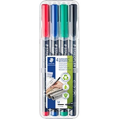 Staedtler Lumocolor 317 permanentní popisovač – 4dílný box, M, 1,0 mm Vodotěsná fóliová tužka pro téměř všechny povrchy, odolná proti rozmazání, DRY SAFE – č. výr. 317 WP4 Staedtler Lumocolor 317 permanentní popisovač – 4dílný box, M, 1,0 mm Vodotěsná fóliová tužka pro téměř všechny povrchy, odolná proti rozmazání, DRY SAFE – č. výr. 317 WP4