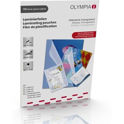 Olympia Laminovací fólie 80 mikronů DIN A4, A5, A6, vizitka Olympia Laminovací fólie 80 mikronů DIN A4, A5, A6, vizitka