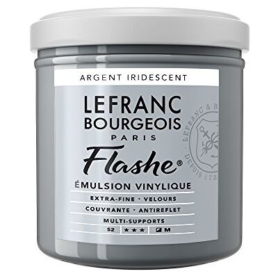 Lefranc Bourgeois 300622 Flashe akrylová barva & vinylová barva, vysoce pigmentovaná, elastická, stálá na světle, odolná proti stárnutí, matná, pro vnitřní i venkovní použití, květináč 125 ml – irizující stříbro Lefranc Bourgeois 300622 Flashe akrylová barva & vinylová barva, vysoce pigmentovaná, elastická, stálá na světle, odolná proti stárnutí, matná, pro vnitřní i venkovní použití, květináč 125 ml – irizující stříbro