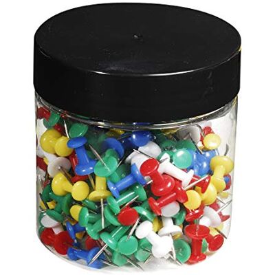 Exacompta 14769E balení 200 ks špendlíků Push Pins délka špičky 10 mm Ø 10 mm pro mapu světa nástěnky kutilství barevně tříděné Exacompta 14769E balení 200 ks špendlíků Push Pins délka špičky 10 mm Ø 10 mm pro mapu světa nástěnky kutilství barevně tříděné