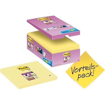 Post-it Poznámkové bločky se super samolepkami, žluté, 14 bloků + 2 zdarma, 76 mm x 127 mm, propagace, 90 listů na jeden blok extra silně lepicí poznámkový blok pro seznamy úkolů a vzpomínky Post-it Poznámkové bločky se super samolepkami, žluté, 14 bloků + 2 zdarma, 76 mm x 127 mm, propagace, 90 listů na jeden blok extra silně lepicí poznámkový blok pro seznamy úkolů a vzpomínky