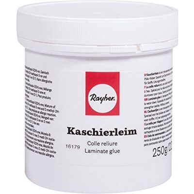 Rayher Kaschierleim, Buchbinderleim, zum Verkleben von Papier und Karton, zum Kaschieren auf Pappmaché, Festiger für Stoffe, zum Buchbinden, Dose 225 ml (250 g), 3314900, Klar Rayher Kaschierleim, Buchbinderleim, zum Verkleben von Papier und Karton, zum Kaschieren auf Pappmaché, Festiger für Stoffe, zum Buchbinden, Dose 225 ml (250 g), 3314900, Klar