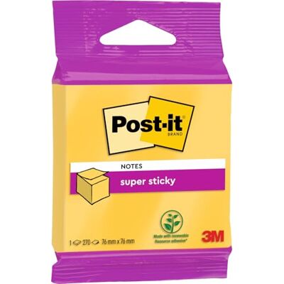 Post-it Kostka Super Sticky Notes, ultra žlutá, 270 listů, 76 mm x 76 mm extra silně lepicí poznámkový blok pro seznamy úkolů a vzpomínky Post-it Kostka Super Sticky Notes, ultra žlutá, 270 listů, 76 mm x 76 mm extra silně lepicí poznámkový blok pro seznamy úkolů a vzpomínky