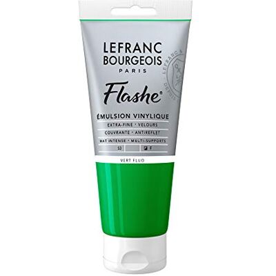 Lefranc Bourgeois 300516 Flashe akrylová barva & vinylová barva, vysoce pigmentovaná, elastická, stálá na světle, odolná proti stárnutí, matná, pro vnitřní i venkovní použití, 80 ml tuba – Fluozelená Lefranc Bourgeois 300516 Flashe akrylová barva & vinylová barva, vysoce pigmentovaná, elastická, stálá na světle, odolná proti stárnutí, matná, pro vnitřní i venkovní použití, 80 ml tuba – Fluozelená