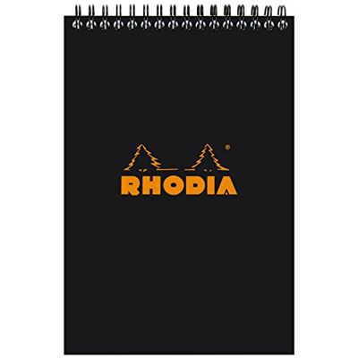 Rhodia 165019C spirálový blok poznámkový blok A5 80 listů linkovaný černý Rhodia 165019C spirálový blok poznámkový blok A5 80 listů linkovaný černý